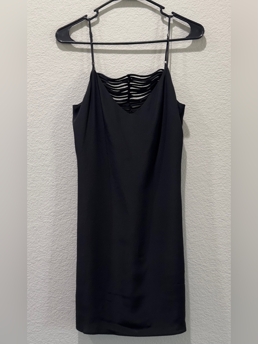 Lavender Brown Black Lined Silk Midi Slip Dress with Strappy Back